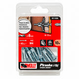 Molly 10 Chevilles métalliques à expansion Ø 4 x 33 mm avec vis M4 à tête fraisée
