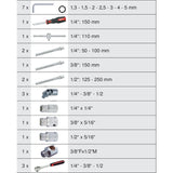 KS TOOL Coffret de douilles 1/4'' + 3/8'' + 1/2'' 179 pièces 917.0779