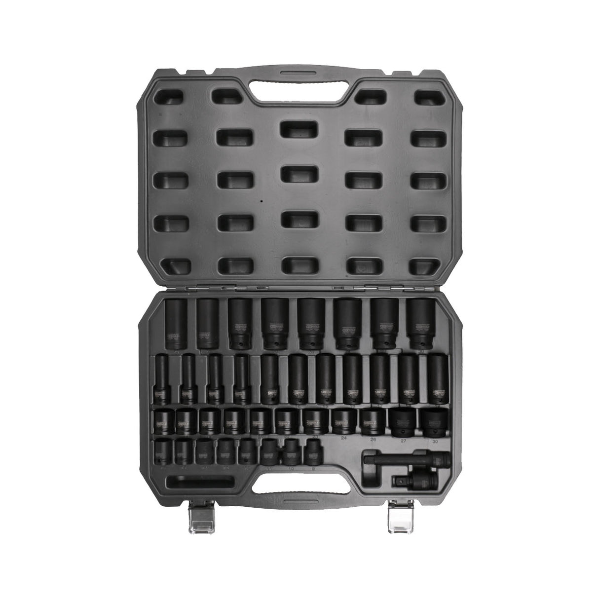 KS TOOL Coffret de douilles à chocs 1/2"" courtes et longues 40 pièces 515.0065