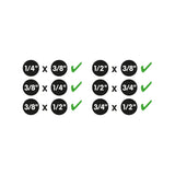 KS TOOL Réduction douilles Unitésset 1/4" + 1/2" 6 Unités 911.0106