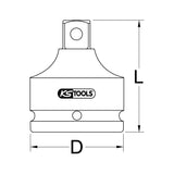 KS TOOL Réducteur à chocs 3/4'' + 1/2'' 515.1372E
