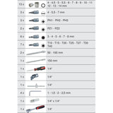 KS TOOL Coffret de douilles et accessoires 1/4" 46 pièces 911.0646