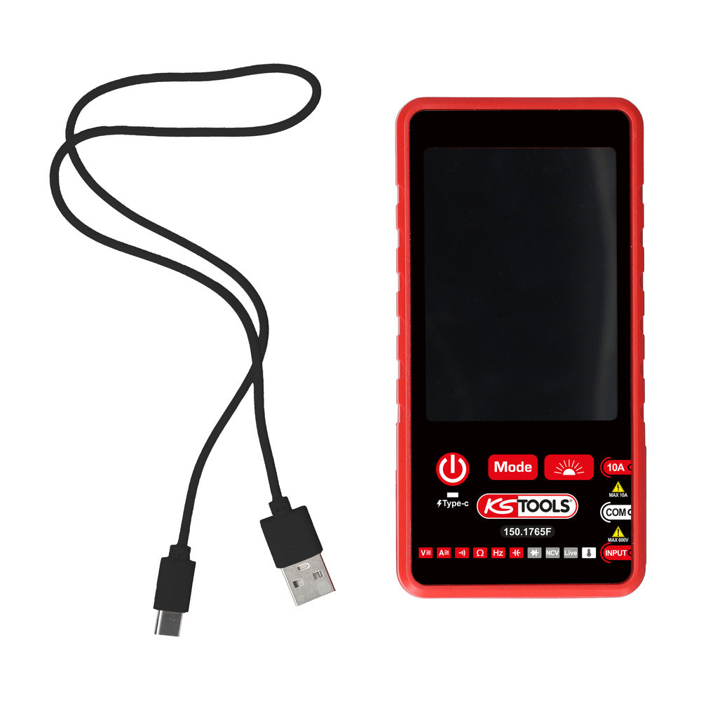 KS TOOLS Multimètre digital rechargeable True RMS avec housse de transport 150.1765F