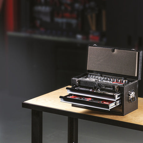 Coffre à outils ULTIMATE 3 tiroirs et plateau de 114 pièces - Mister PRO