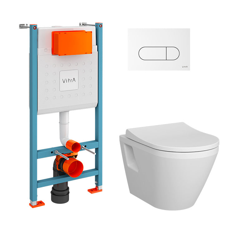 VitrA Pack WC S50 suspendu cuvette carénée et bâti-support mur porteur avec plaque