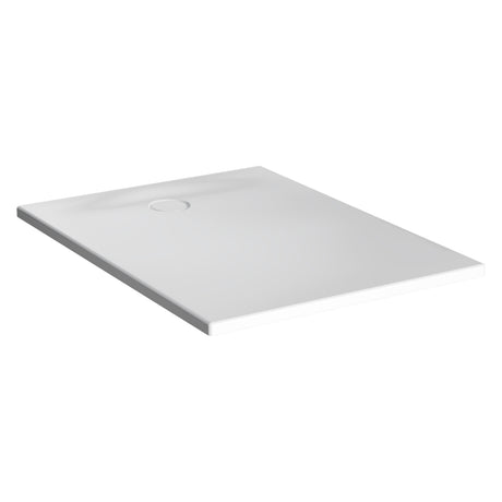 Receveur de douche blanc, marque Geberit, design rectangulaire moderne.