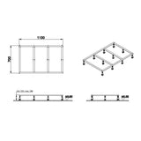 Receveur de douche Grohe, cadre de support métal gris, dimensions 1100x700 mm