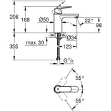 GROHE Mitigeur de lavabo taille M Eurosmart Cosmopolitan 23327000