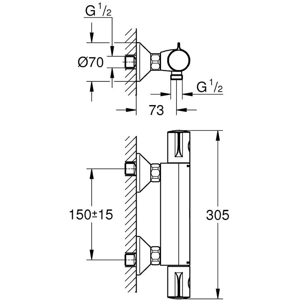 GROHE Mitigeur de douche Grohtherm 800 34562000