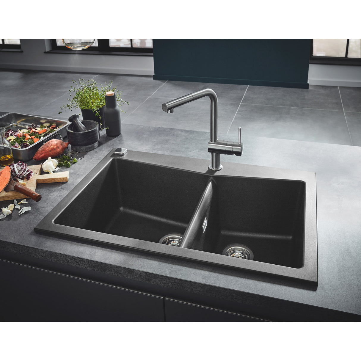 GROHE Mitigeur de cuisine taille L mousseur extractible Minta