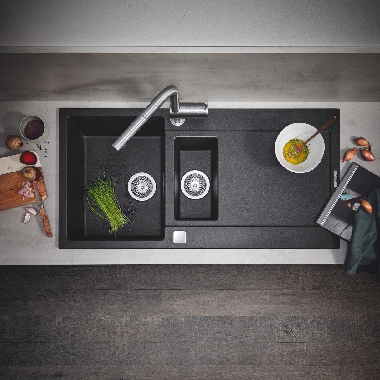 GROHE Mitigeur de cuisine taille L mousseur extractible Minta