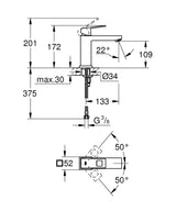 GROHE Mitigeur de lavabo taille M Eurocube 23446000