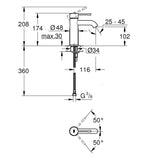 GROHE Mitigeur de lavabo taille S Essence 23590001