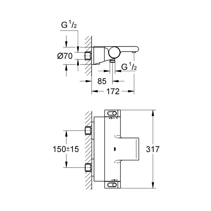 GROHE Grohtherm 2000 Mitigeur thermostatique Bain / Douche 34464001