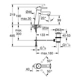 GROHE Mitigeur de lavabo monocommande taille M Concetto 23450001