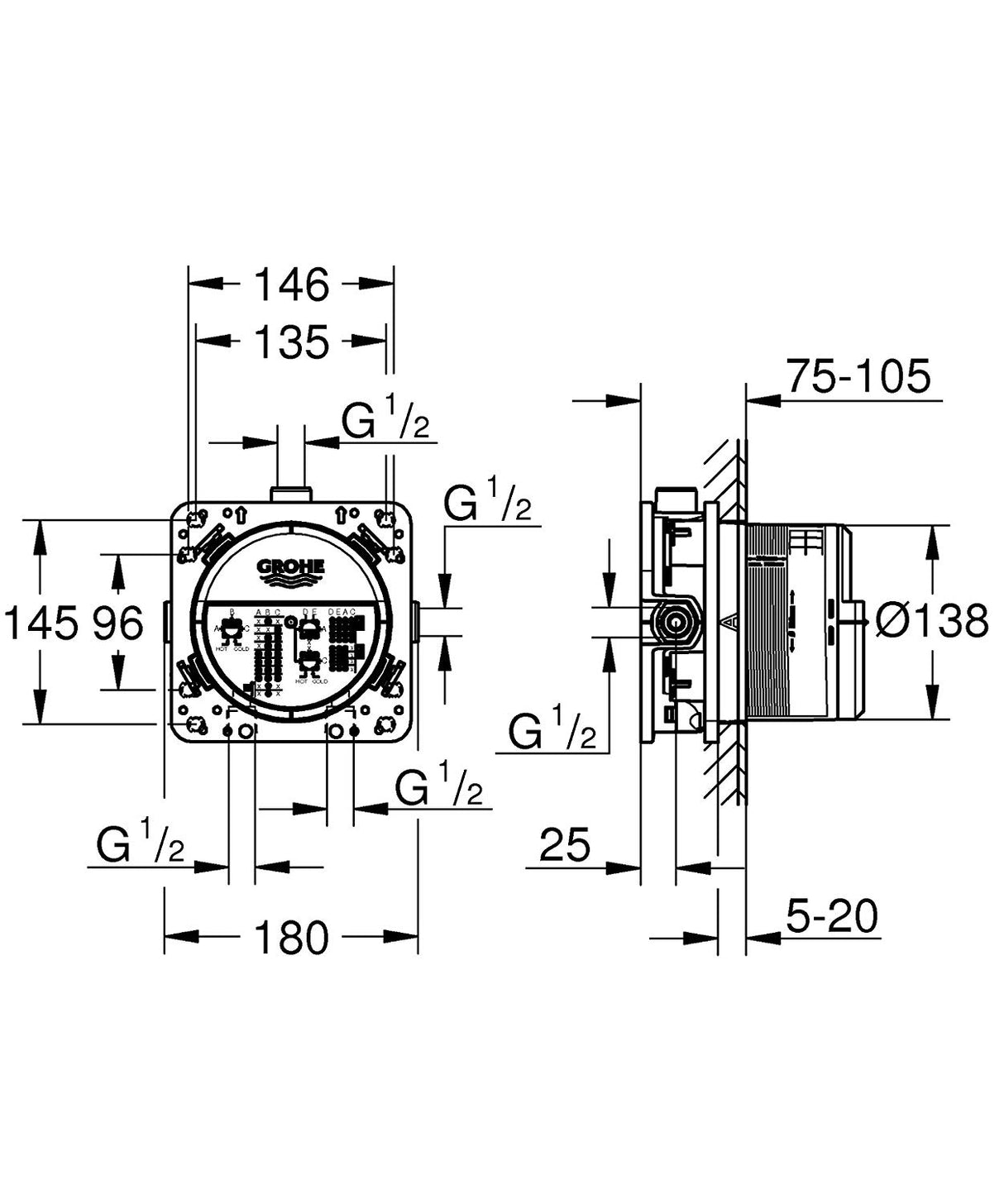 GROHE Corps encastré universel Rapido SmartBox 35600000