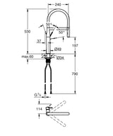 GROHE Mitigeur de cuisine profi douche Essence 30294000