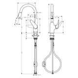 HANSGROHE Mitigeur de cuisine 180 2 jets Focus M42 avec douchette extractible 71801000