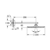 GROHE Rainshower Allure 230 Ensemble douche de tête et bras 286 mm, 1 jet