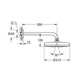 GROHE Douche de tête 1 jet et bras 286mm Tempesta 210