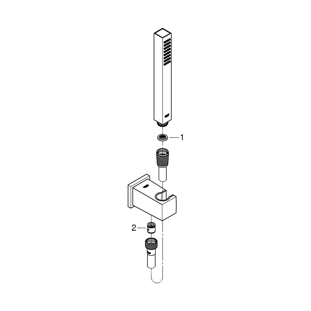 GROHE Douchette 1 jet avec support mural et flexible Euphoria Cube Stick 26405000