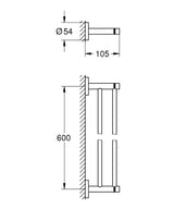 GROHE Porte-serviettes barre 600mm Essentials 40802001