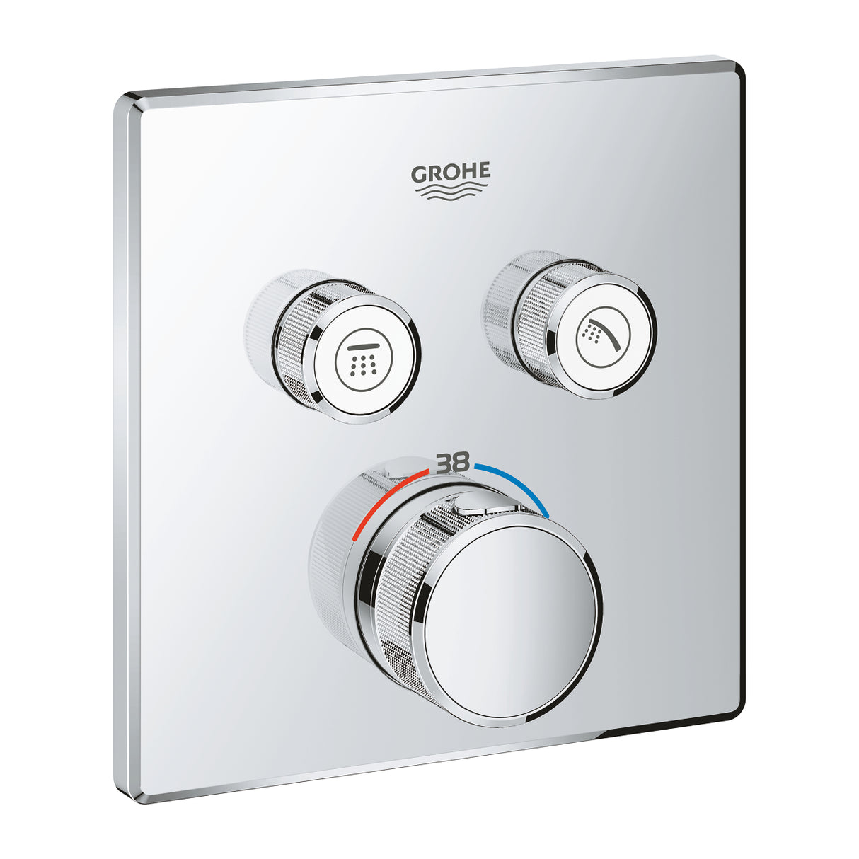 GROHE Mitigeur de douche encastrée avec façade thermostatique carrée Grohtherm SmartControl 29124000