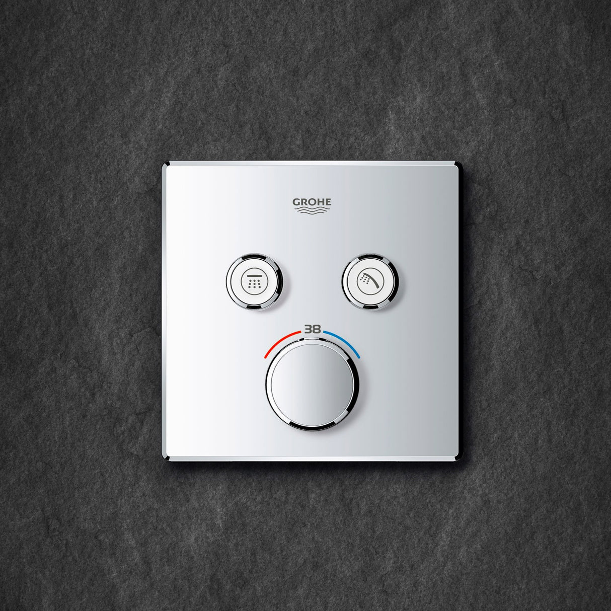 GROHE Mitigeur de douche encastrée avec façade thermostatique carrée Grohtherm SmartControl 29124000