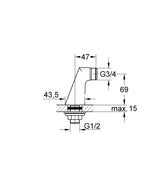 GROHE Raccord colonnette 1/2" 12030000