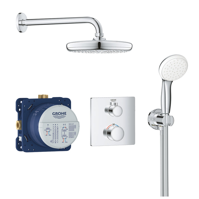 GROHE Set de douche encastré avec Tempesta 210 GROTHERM Chromé 34729000