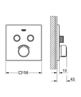 GROHE Mitigeur de douche encastré 2 sorties chromé SmartControl 29148000