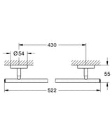 GROHE Porte-serviettes barre chromé Bau Cosmopolitan 40459001