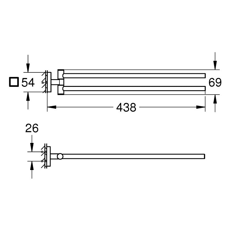 GROHE Porte-serviettes 2 barres Start Cube 40976DC0