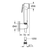 GROHE Ensemble de douche 1jet avec support mural chrome/blanc Tempesta-F Trigger Spay 30 27812IL1