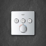 GROHE Façade de mitigeur thermostatique encastré Grohtherm SmartControl 3 sorties