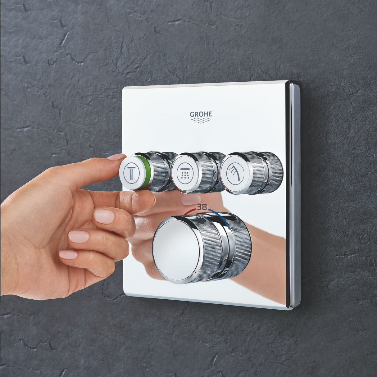 GROHE Façade de mitigeur thermostatique encastré Grohtherm SmartControl 3 sorties