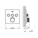 GROHE Façade de mitigeur thermostatique encastré Grohtherm SmartControl 3 sorties