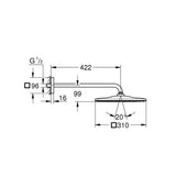 GROHE Douche de tête 1 jet et bras 422mm Rainshower Mono 310 Cube