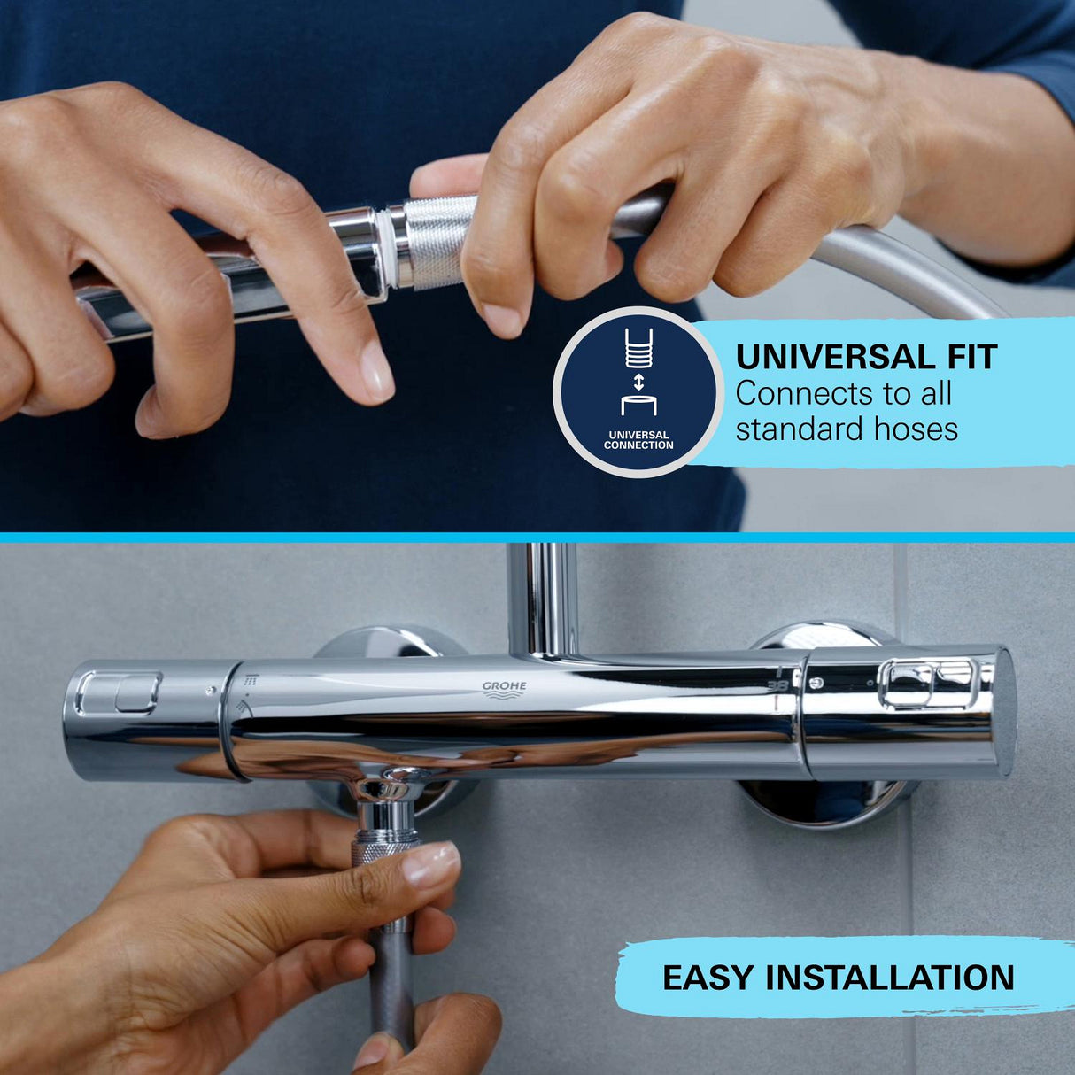 GROHE VitalioFlex Metal Flexible de douche en métal 1,75 mètres