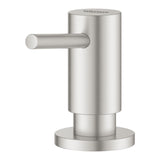 Distributeur de savon Grohe, type encastrable, couleur inox brossé.