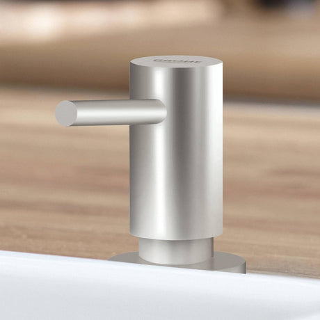 Distributeur de savon Grohe, couleur inox brossé, design moderne pour évier.