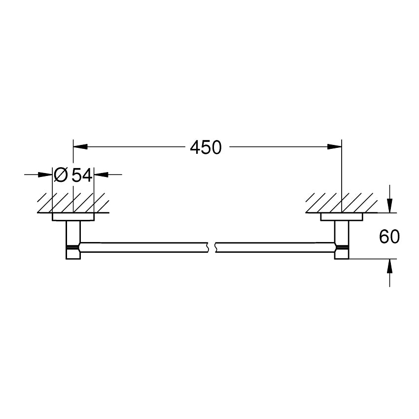 GROHE Porte-serviettes 1 barre Essentials Hard Graphite
