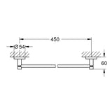 GROHE Porte-serviettes 1 barre Essentials Hard Graphite