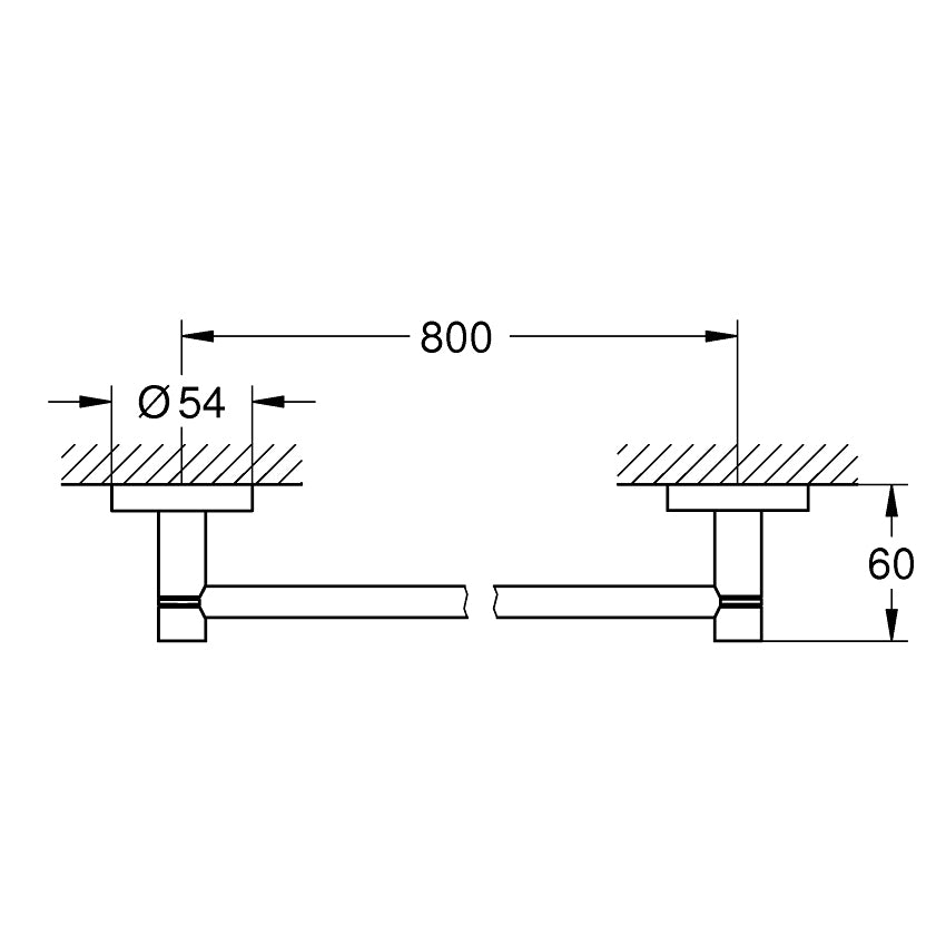 GROHE Porte-serviettes 1 barre Essentials Hard Graphite