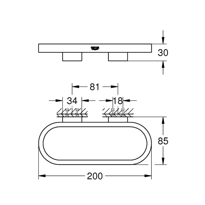 GROHE Anneau porte-serviette Selection finition Chromé