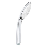 Pommeau de douche Grohe chromé, accessoire sanitaire couleur argent.