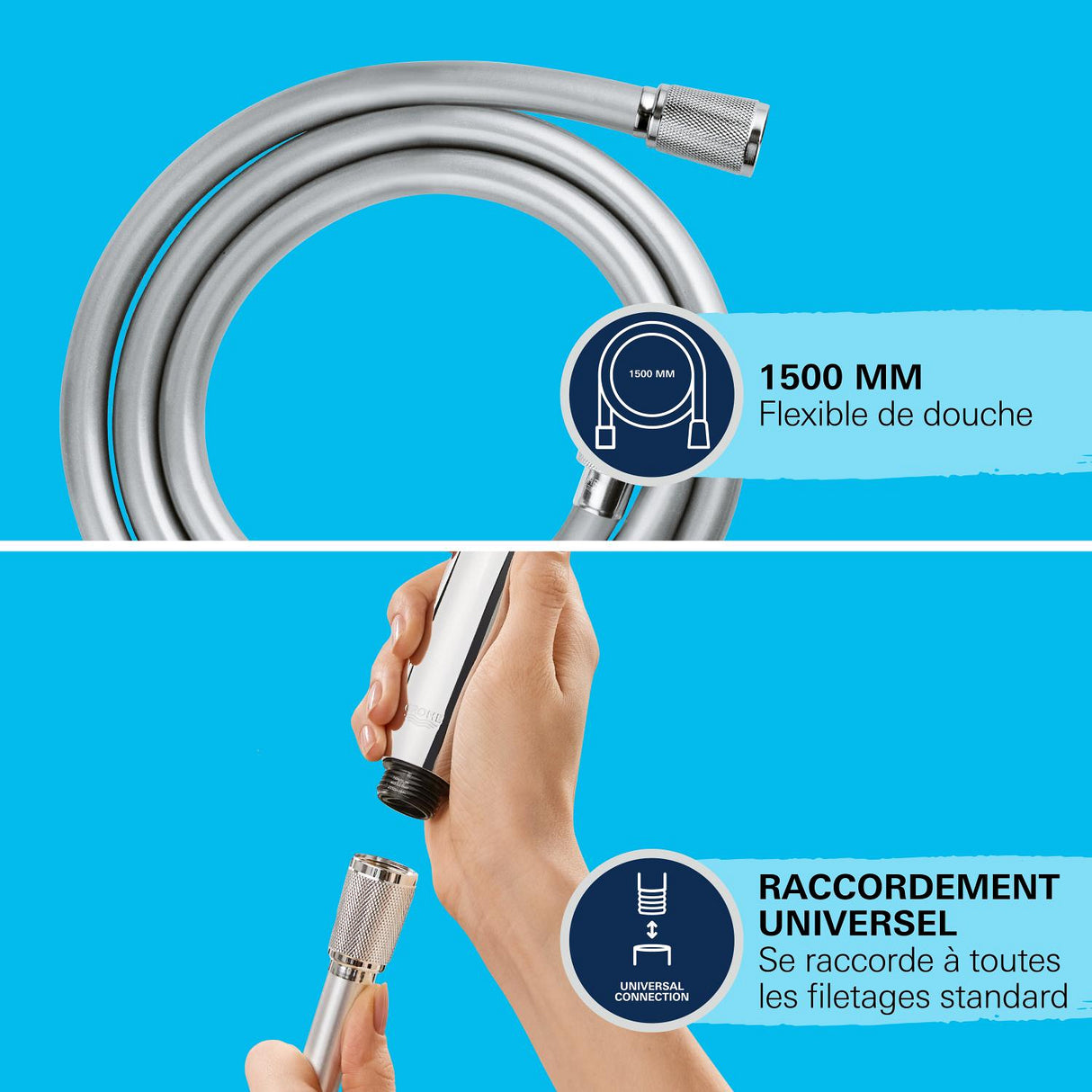 GROHE Flexible de douche 1,5m VitalioFlex Trend 28741002