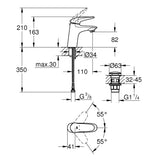 GROHE Mitigeur de lavabo taille S Wave 23582001