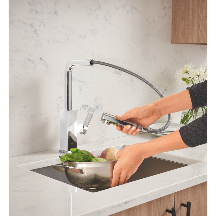 GROHE Robinet évier cuisine Tallinn avec douchette extractible, bec en L, chromé 30420000