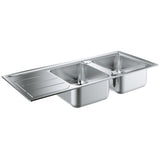GROHE K500 Evier à encastrer 2 bacs en acier inoxydable 116cm x 50cm